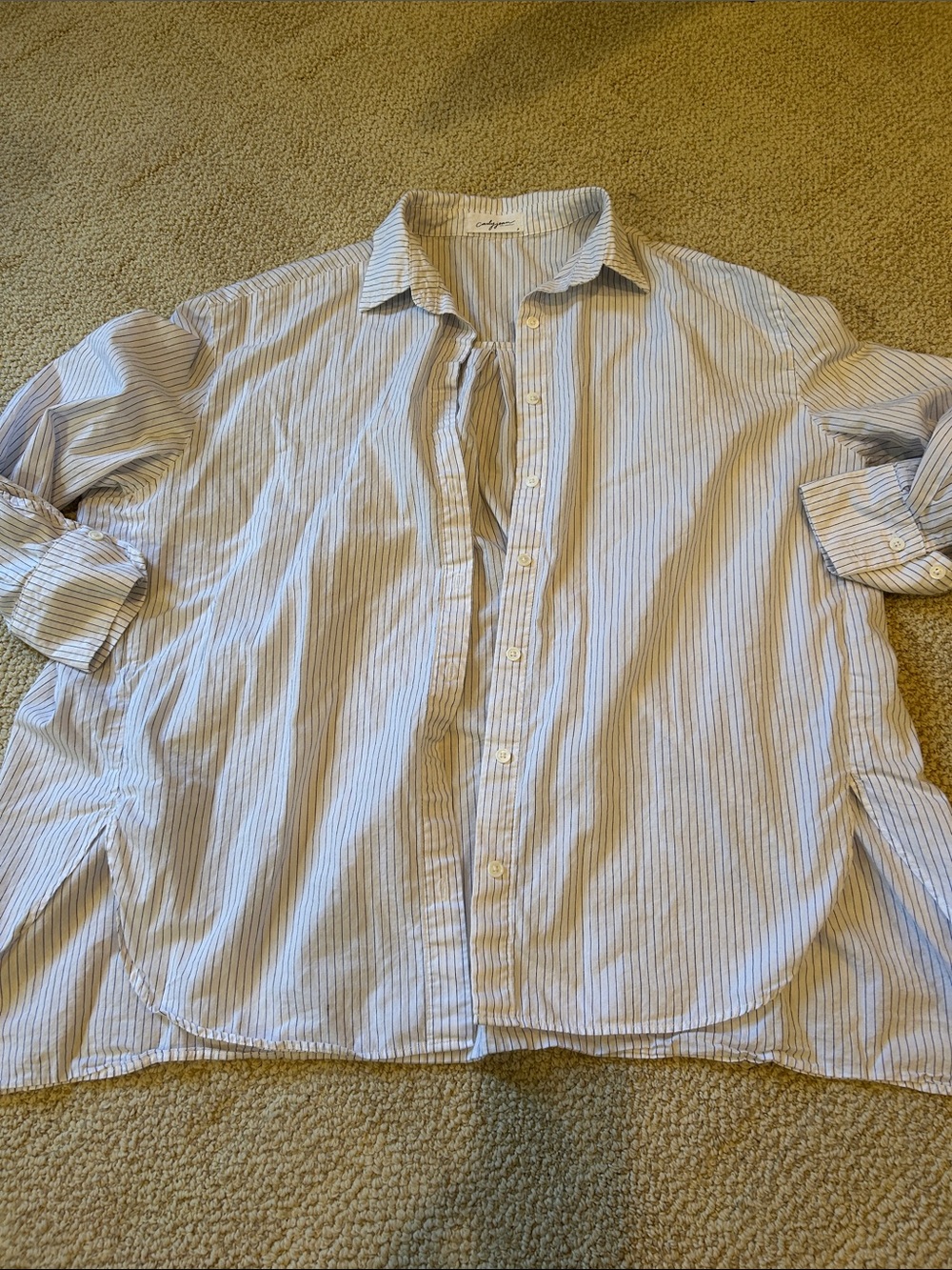 CJLA Women’s Pin Stripe Button-Up Shirt, 100% cotton, size S